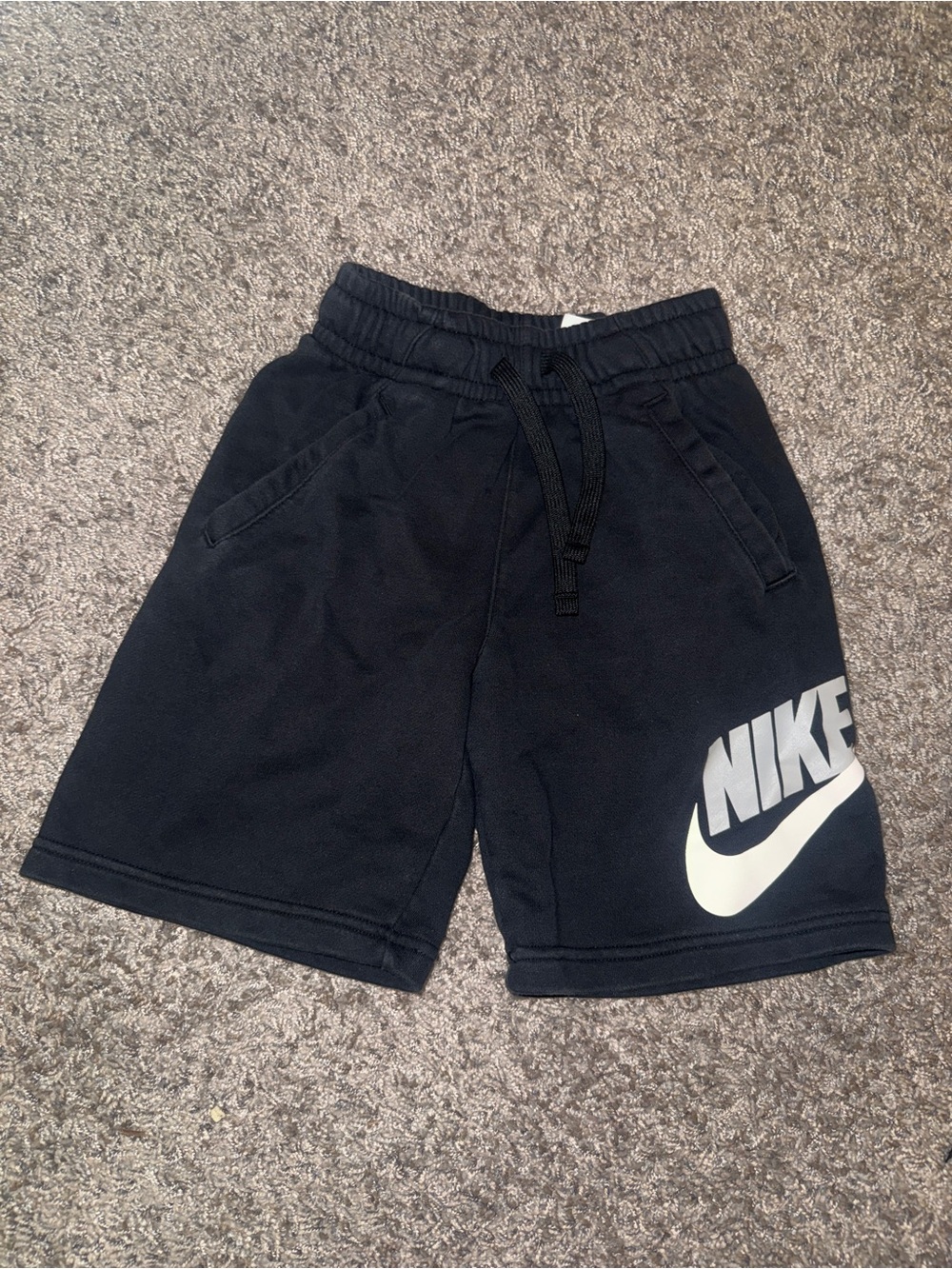 Nike Black Shorts with White Swoosh Logo